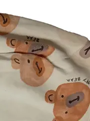 Vorschaubild 4 von Kinder Schlafanzug Pyjama Set Bärenmotiv Gr. 92 Beige Baumwolle