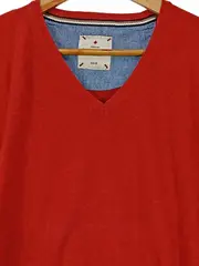 Vorschaubild 2 von Canada North Herren Pullover V-Ausschnitt Rot Gr. M Baumwolle Casual
