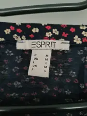 Vorschaubild 5 von Damen Bluse Blumenmuster V-Ausschnitt Langarm Gr. M Blau Viskose