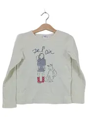 Vorschaubild 1 von Langarmshirt Mädchen Gr. 128 Beige Hund Motiv De l'air