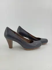 Vorschaubild 2 von Damen Pumps Klassisch Blau Leder Absatz 7,5 cm Gr. 40