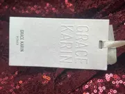 Vorschaubild 3 von Festliches Kleid Damen Rot Pailletten Raffungen Gr. 44/XXL