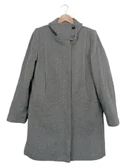 Vorschaubild 1 von Damen Wollmantel Gr. 38/M Grau Klassisch Eleganter Wintermantel