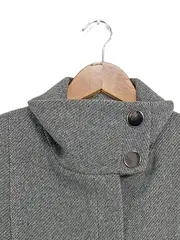 Vorschaubild 2 von Damen Wollmantel Gr. 38/M Grau Klassisch Eleganter Wintermantel