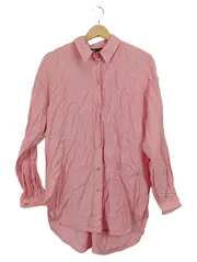 Vorschaubild 1 von Damen Bluse Rosa Langarm Oversized Gr. S Viskose Casual