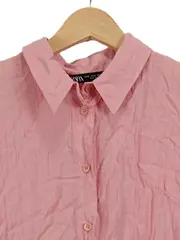 Vorschaubild 2 von Damen Bluse Rosa Langarm Oversized Gr. S Viskose Casual