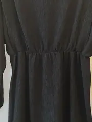 Vorschaubild 6 von Damen Freizeitkleid Gr. 36/S Schwarz Langarm Midikleid Casual