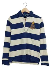 Vorschaubild 1 von Damen Rugby Shirt Langarm Gestreift Wappen Gr. M