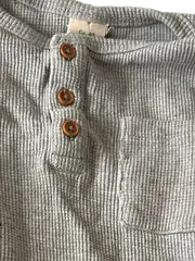 Vorschaubild 3 von Kinder Langarmshirt Gr. 86 Grau Casual Rippstrick