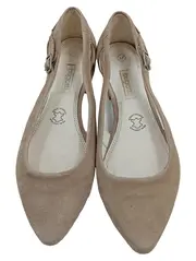 Vorschaubild 2 von Damen Ballerinas Echtleder Wildleder Beige Slingback Gr. 37
