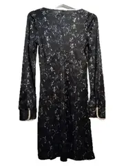 Vorschaubild 6 von Freizeitkleid Damen Floral Viskose Elegant Schwarz Gr. S Midikleid