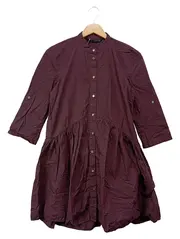 Vorschaubild 1 von Damen Blusenkleid XS 34 Lila Baumwolle Hemdblusenkleid Casual