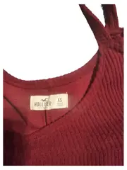 Vorschaubild 3 von Strickkleid Damen XS Bordeaux Rot Rippstrick Cold Shoulder