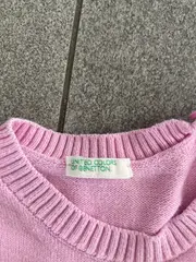 Vorschaubild 4 von Benetton Kinder Pullover Rosa Gr. 68 Langarm Baumwolle Tiermotiv