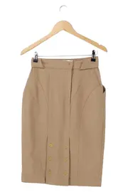 Vorschaubild 2 von Bleistiftrock Damen Gr. 36 Braun Business Elegant Midi Rock