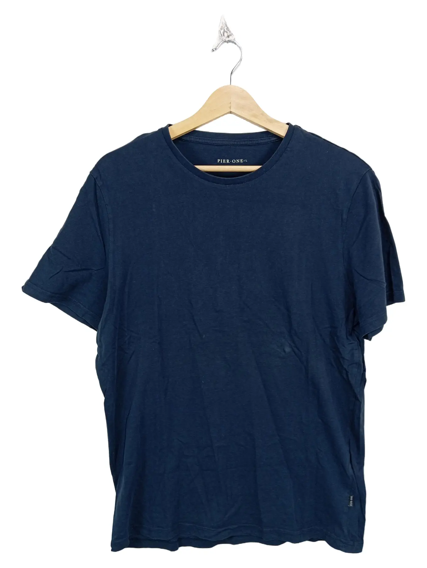PIER ONE Herren T-Shirt Gr. M Blau Baumwolle Casual