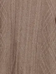 Vorschaubild 3 von Damen Pullover Zopfstrickmuster Beige Gr. 42/XL Langarm Freizeit