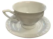 Vorschaubild 1 von Tasse mit Untertasse Classic Porzellan Weiß 200ml Blumenmuster