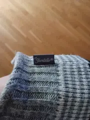 Vorschaubild 2 von Kinder Bommelmütze Wintermütze Grün Grau Gestreift Fleece