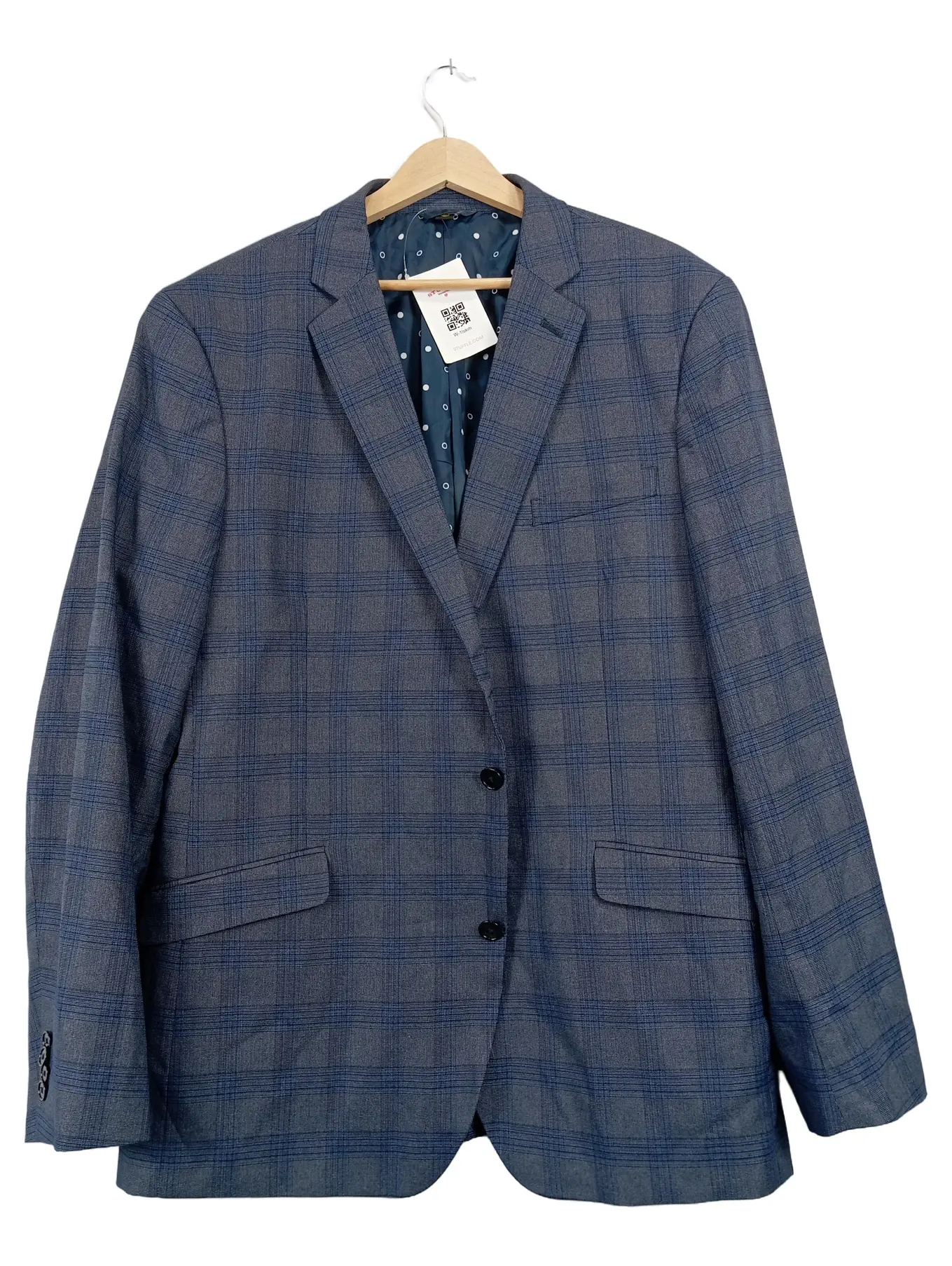 CRAFT & SOUL Herren Blazer Kariert Grau Business Gr. 52 XL Polyester