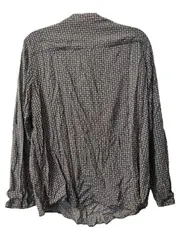 Vorschaubild 2 von Damen Bluse Gr. 44 Blau Viskose Langarm Casual Muster