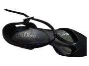 Vorschaubild 3 von Damen T-Strap Sandaletten Pumps Schwarz Gr. 38 Absatzschuhe