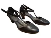 Vorschaubild 1 von Damen T-Strap Sandaletten Pumps Schwarz Gr. 38 Absatzschuhe