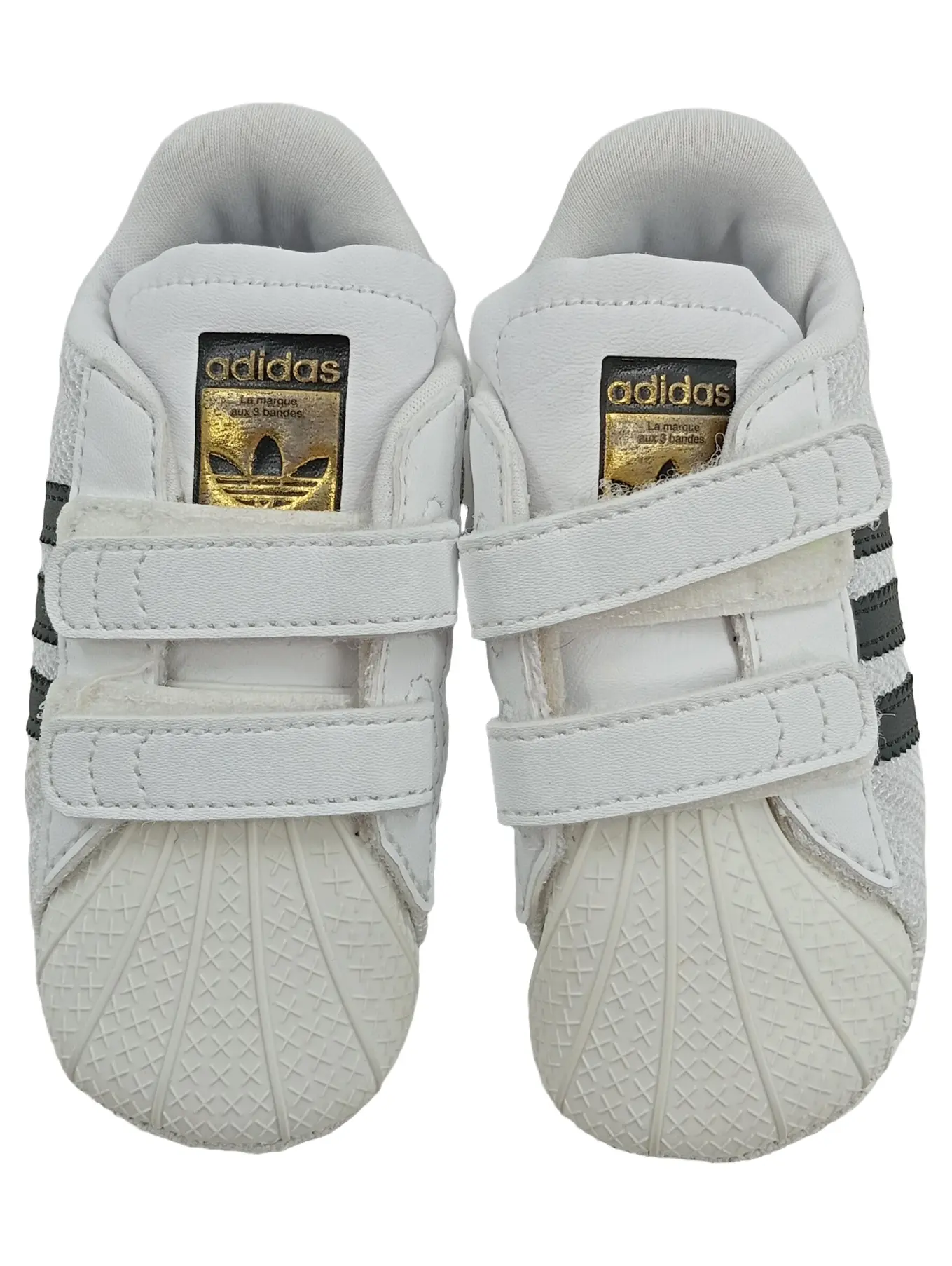ADIDAS Superstar Krabbelschuhe Babyschuhe Gr. 20 Weiß Schwarz Klett