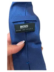 Vorschaubild 3 von Herren Krawatte Blau Seide Business Made in Italy 146cm