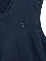 Vorschaubild 2 von Herren Pullunder V-Ausschnitt Baumwolle Blau Gr. XL