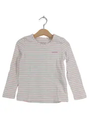 Vorschaubild 1 von Langarmshirt Mädchen Gr. 104/110 Rosa Weiß Gestreift Baumwolle