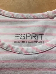 Vorschaubild 2 von Langarmshirt Mädchen Gr. 104/110 Rosa Weiß Gestreift Baumwolle