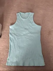 Vorschaubild 2 von Kinder Mädchen Top Tanktop Türkis Rippstrick Gr. 158, 164 Basic