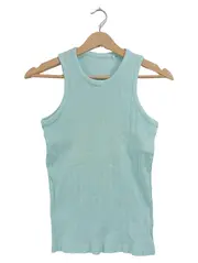 Vorschaubild 1 von Kinder Mädchen Top Tanktop Türkis Rippstrick Gr. 158, 164 Basic