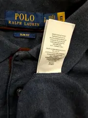 Vorschaubild 2 von Poloshirt Herren Gr. S Langarm Blau Slim Fit