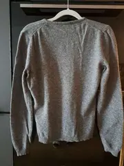 Vorschaubild 2 von Pullover Damen Meliert Grau Schurwolle Gr. M