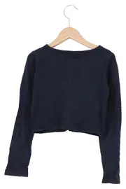 Vorschaubild 2 von Kinder Strickjacke Gr. 122 Blau Herz Rüschen Langarm Wolle