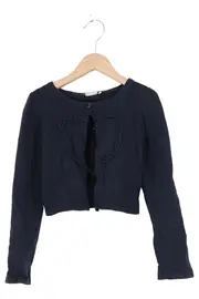 Vorschaubild 1 von Kinder Strickjacke Gr. 122 Blau Herz Rüschen Langarm Wolle