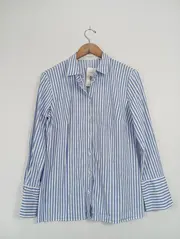 Vorschaubild 2 von Damen Hemdbluse gestreift Gr. 38 Baumwolle Mehrfarbig