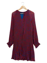 Vorschaubild 1 von Damen Freizeitkleid Gr. 42/XL Rot Modern Florales Muster
