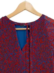 Vorschaubild 2 von Damen Freizeitkleid Gr. 42/XL Rot Modern Florales Muster