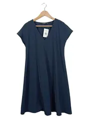 Vorschaubild 1 von Damen Freizeitkleid V-Ausschnitt Blau Gr. 38