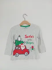 Vorschaubild 2 von Baby & Co Weihnachts-Shirt Gr. 92 Grau Santa's Little Helpers