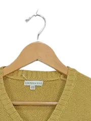 Vorschaubild 3 von Mädchen Strickpullover Gr. 138/140 Gelb Kurzarm V-Ausschnitt
