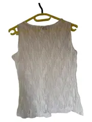 Vorschaubild 3 von Taifun Collection Damen Spitzen-Top Weiß Gr. M Ärmellos Romantisch