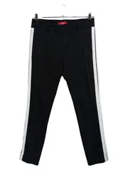 Vorschaubild 1 von Damen Stoffhose Gr. 42 Schwarz mit Seitenstreifen Casual Modern
