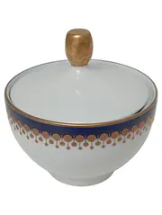 Vorschaubild 1 von Zuckerdose Porzellan Weiß Klassisch Echt Kobalt Schaffhauser