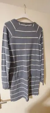 Vorschaubild 2 von Mädchen Sweatkleid Gr. 164 Grau Gestreift Langarm