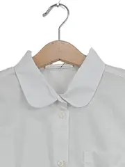 Vorschaubild 2 von Mädchen Bluse Gr. 134 Weiß Kurzarm Klassisch Schulbluse