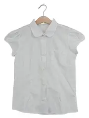 Vorschaubild 1 von Mädchen Bluse Gr. 134 Weiß Kurzarm Klassisch Schulbluse